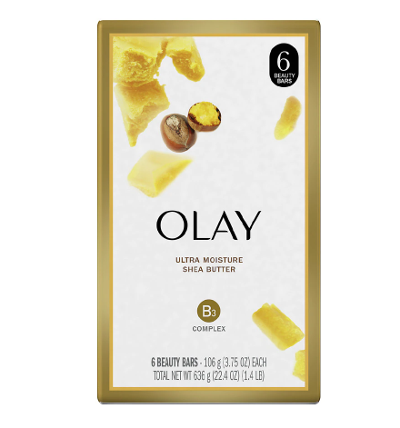 Olay Ultra Moisture Beauty Bar Shea Butter, 6 bars, 4 oz each