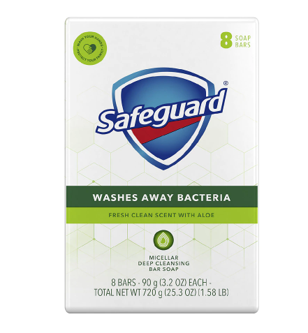 Safeguard Antibacterial Soap Bars Fresh Clean Scent With Aloe