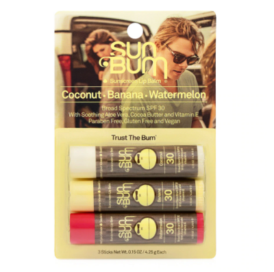 Sun Bum SPF 30 Lip Balm Coconut, Watermelon and Banana