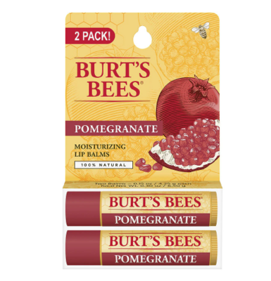 Burt&#39;s Bees 100% Natural Moisturizing Lip Balm Pomegranate with Beeswax and Fruit Extracts, Pomegranate Oil