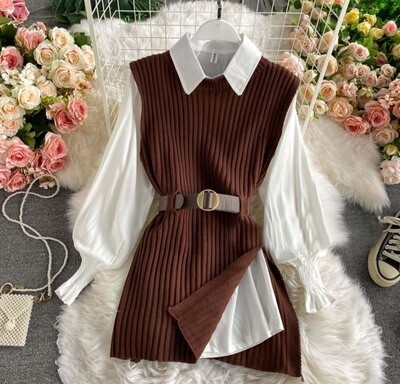 የሴቶች ሹራብ+ሸሚዝ Women&#39;s Sweater+sShirt