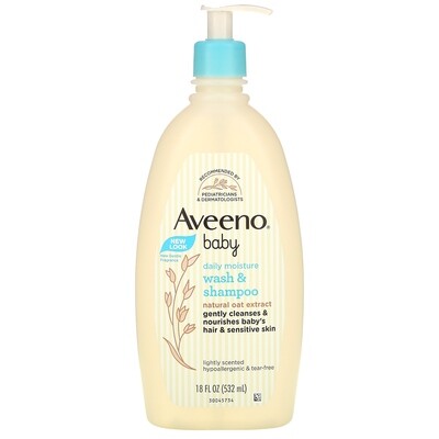 Aveeno, Baby, Daily Moisture Wash &amp; Shampoo
