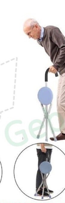 2In 1 portable light weight waking stick with chair