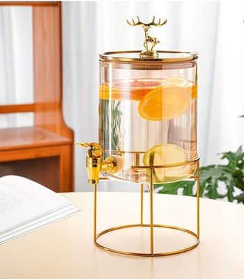 Glass dispenser jar with rack