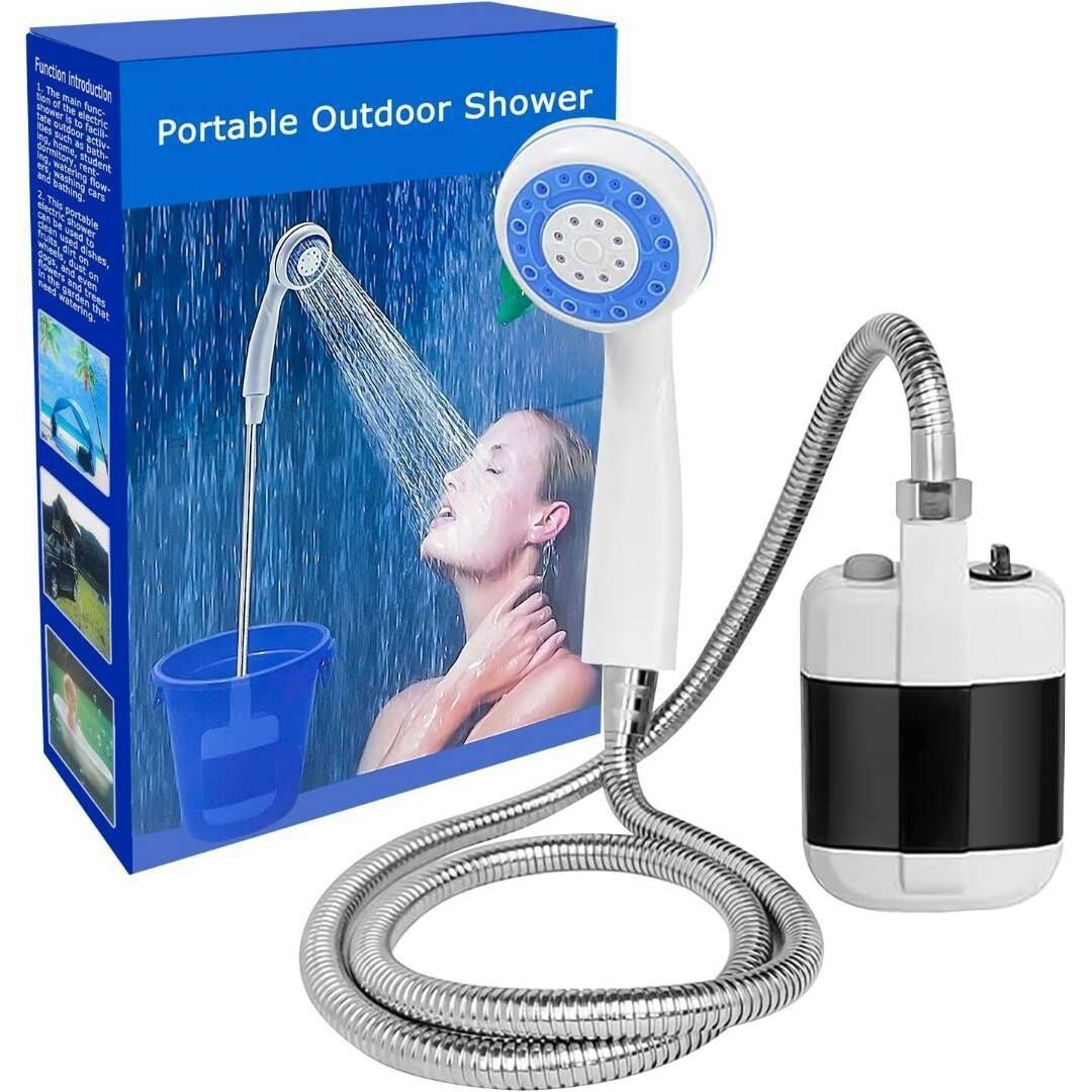 Portable outdoor shower pump