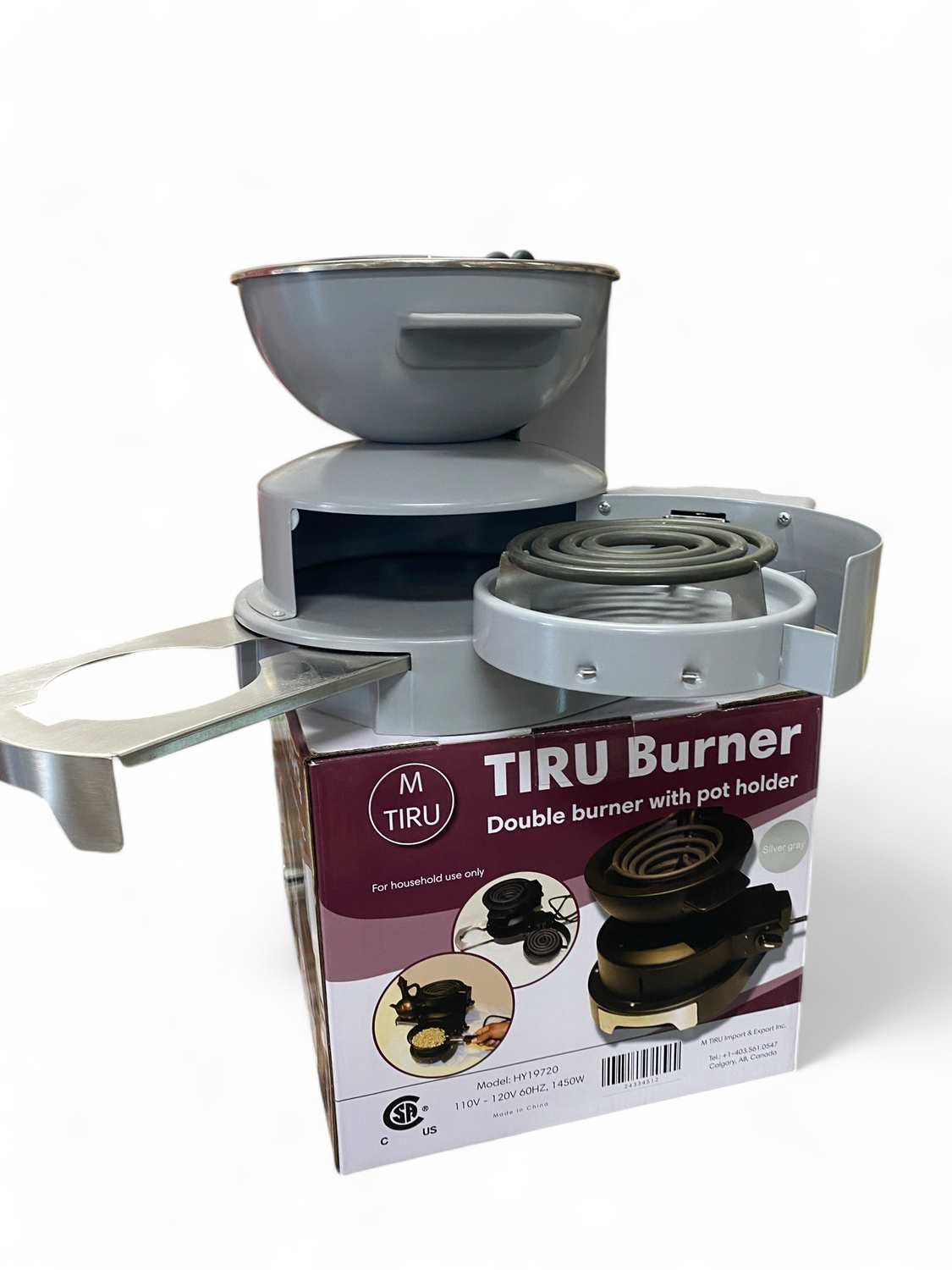 Tiru Medija ጥሩ ምድጃ Stove with double burner with pot holder