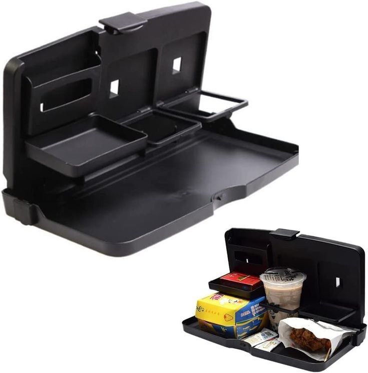 Portable car travel dining tray organizer