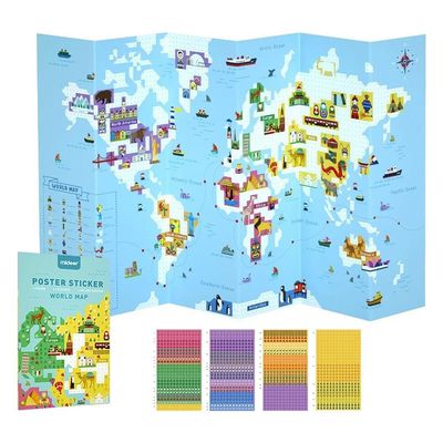 World map poster sticker