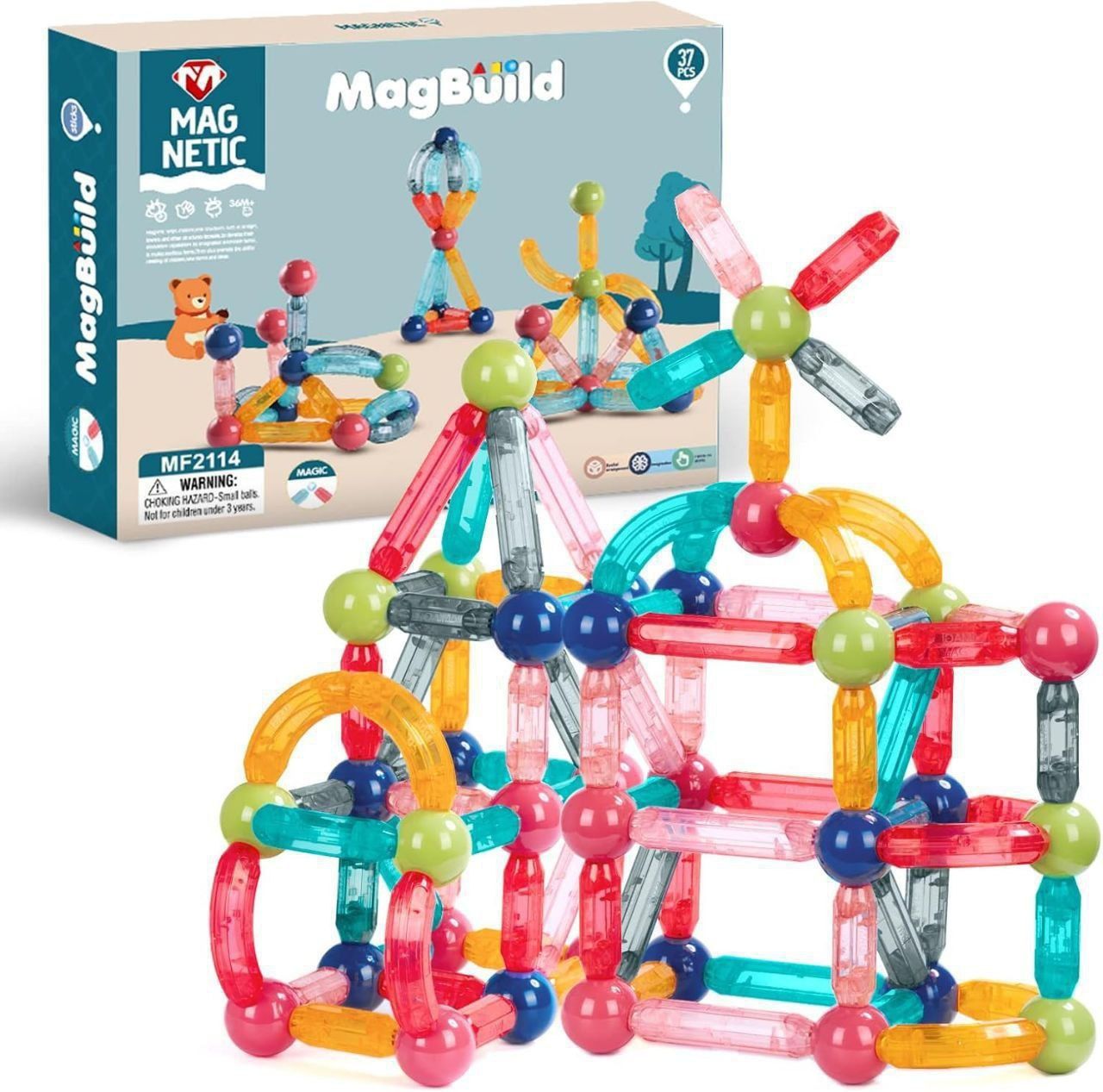 Magbuild creative magnetic blocks 37 pcs