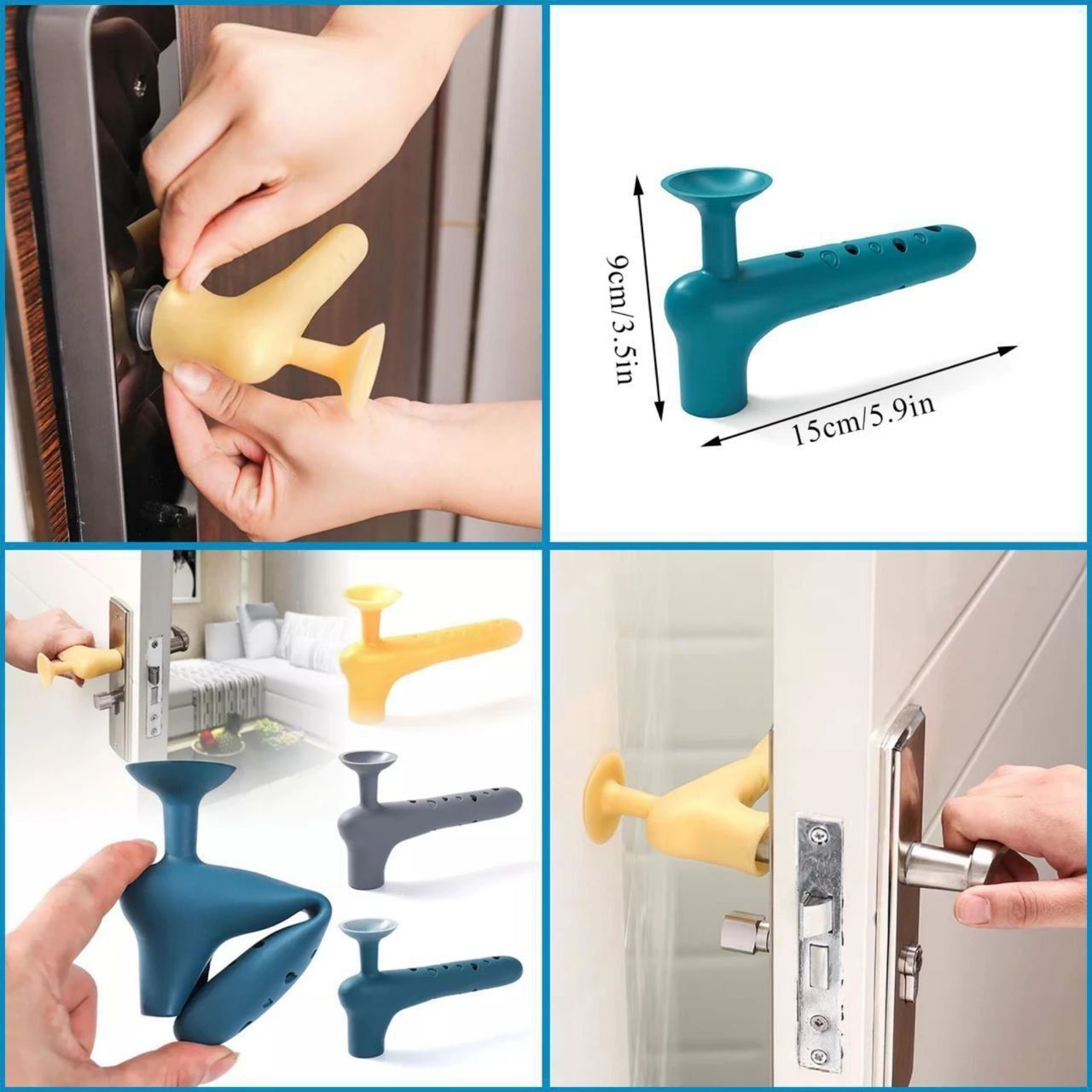 Silicon door knob cover suction cup