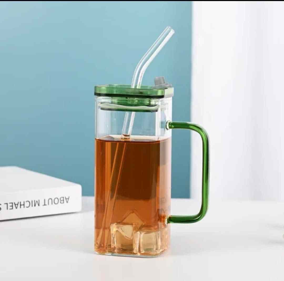 Glass Mug With Straw