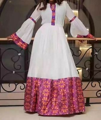 ረዘም ያለ የሀበሻ ቀሚስ  Ethiopian Traditional Long Dress