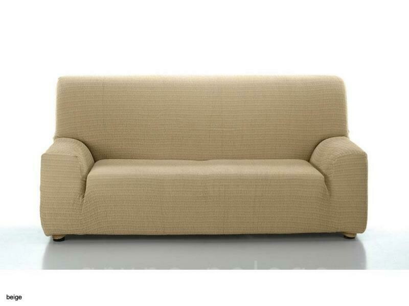 Κάλυμμα Τριθέσιου Καναπέ Akari Μπεζ Λύκρα Ελαστικό