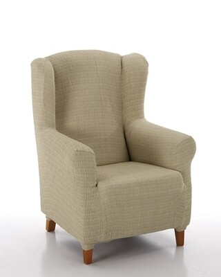 Κάλυμμα Μπερζέρας Λύκρα Ελαστικό Akari Μπεζ - McDecor