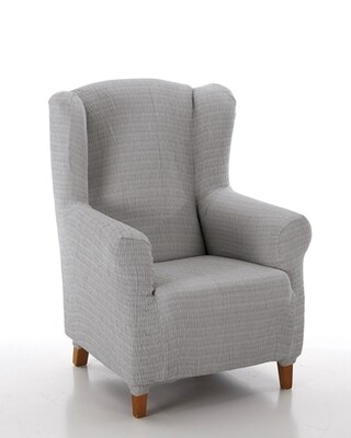 Κάλυμμα Μπερζέρας Λύκρα Ελαστικό Akari Γκρι Ανοιχτό - McDecor