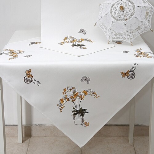 Καρέ Κέντημα 16185 Κίτρινο - Ilis Home