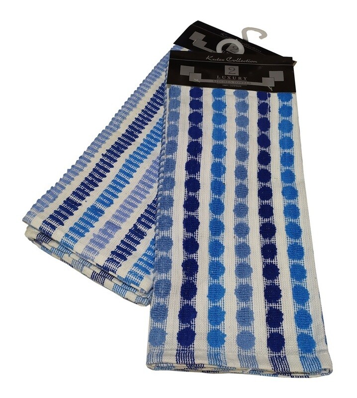 Σετ Ποτηρόπανα 2τεμ. Πετσετέ LUXURY Blue - Komvos