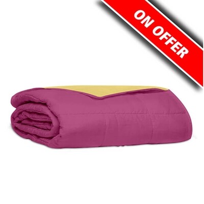 Κουβερλί Υπέρδιπλο Βαμβάκι 100% Percale Pink-Yellow - Sunshine