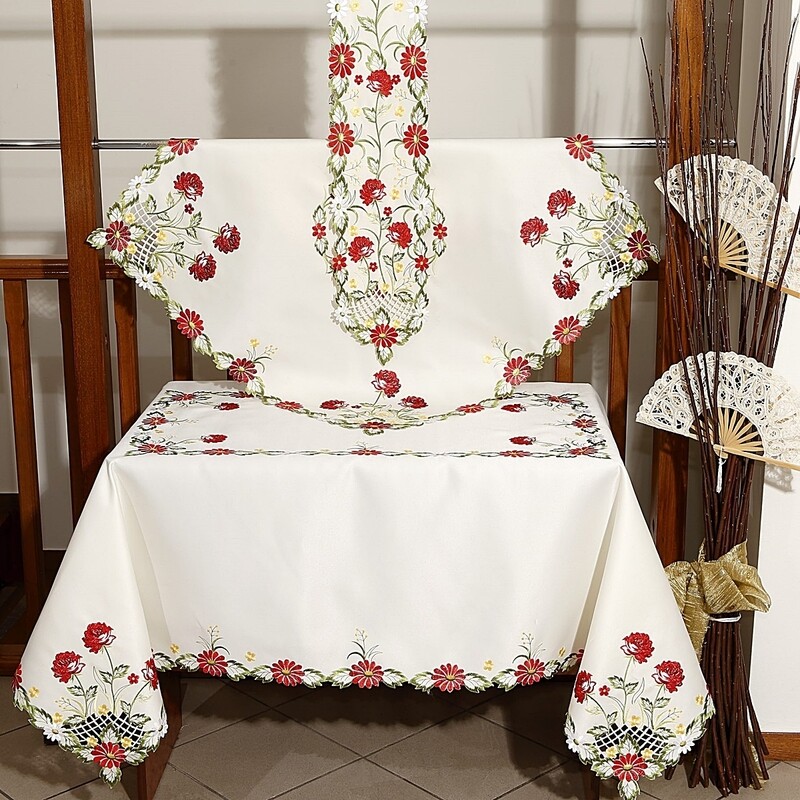 Τραπεζοκαρέ Κέντημα 34525 Red - Ilis Home