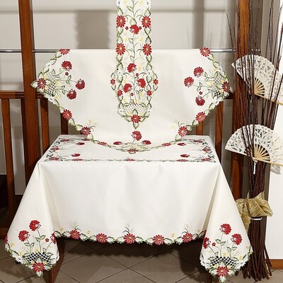 Τραπεζοκαρέ Κέντημα 34525 Red - Ilis Home