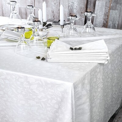 Τραπεζομάντηλο 170Χ270 εκ. Σατέν Ζακάρ Bensimon White - Rythmos
