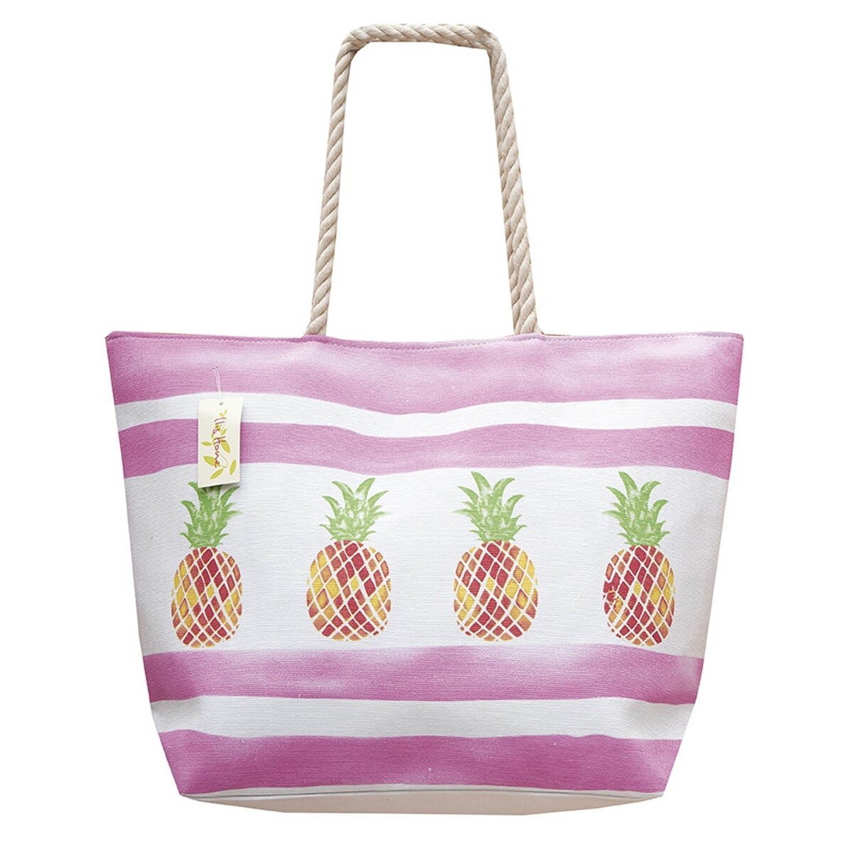 Τσάντα Σταμπωτή Fruits 45Χ45 εκ. 2766 L Ανανάς Ροζ - Ilis Home