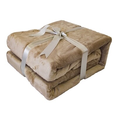 Κουβέρτα Βελουτέ Fleece Υπέρδιπλη Beige - Home Classic