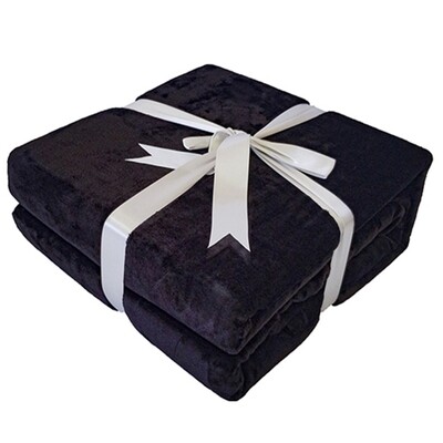 Κουβέρτα Βελουτέ Fleece Υπέρδιπλη Black - Home Classic