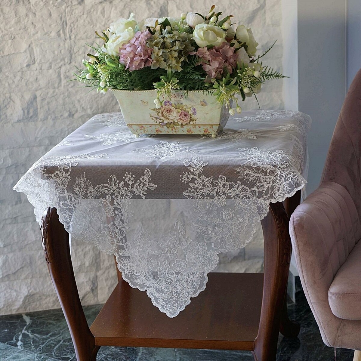 Καρέ Δαντέλα 44162 Λευκό - Ilis Home