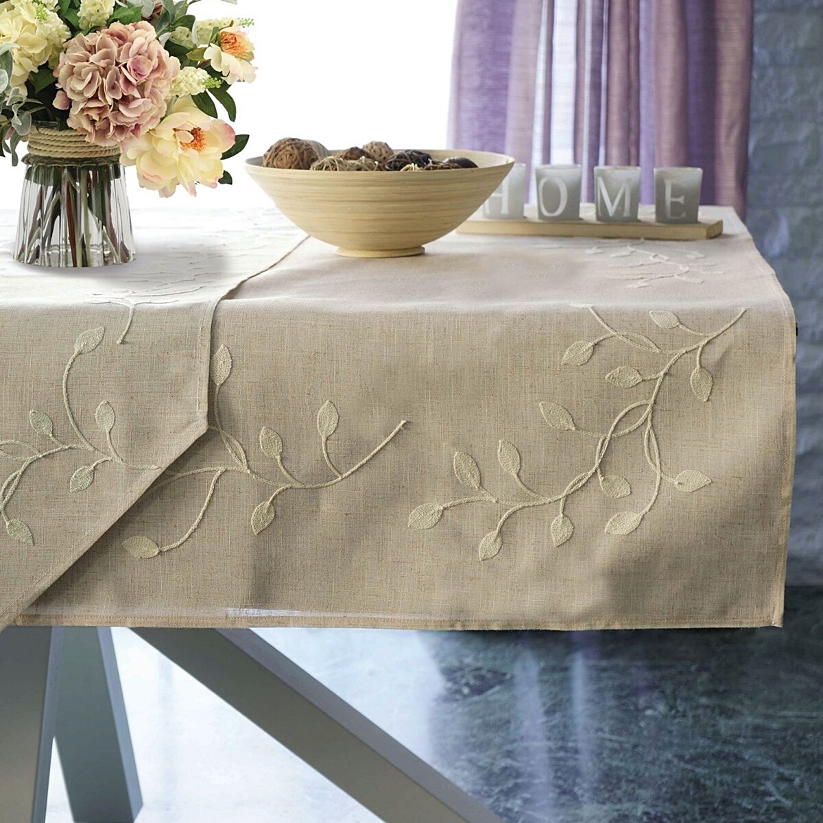 Καρέ Κέντημα 190455 Μπεζ - Ilis Home