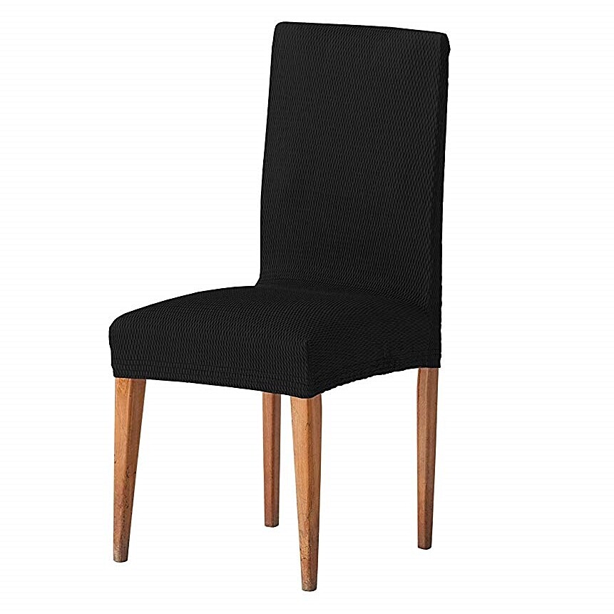 Σετ 2 τεμ. Κάλυμμα Καρέκλας Ελαστικό Tunez Μαύρο - Mc Decor