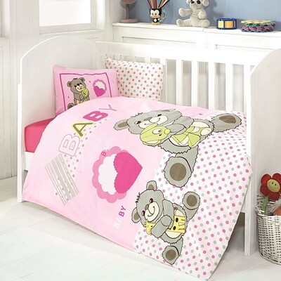 Σετ Σεντόνια Κούνιας 10627 Pink - Ilis Home