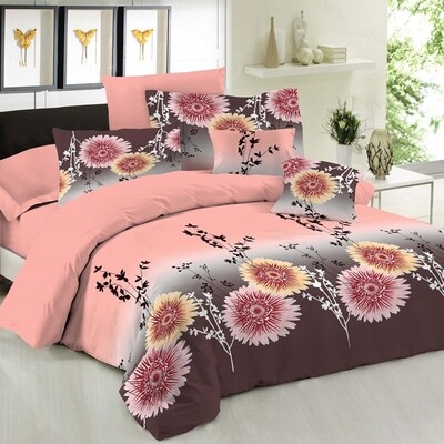 Σετ Σεντόνια Υπέρδιπλα Premium Chrysanthemum Peach - Le Blanc