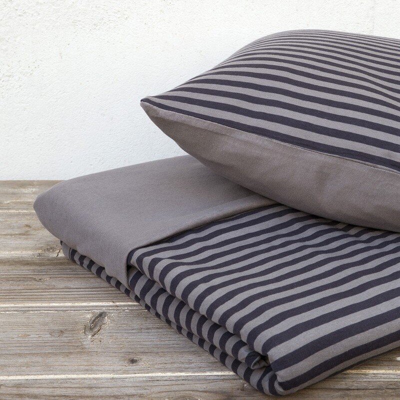 Σετ Παπλωματοθήκη Μονή Jersey Suave Dark Gray - Nima Home
