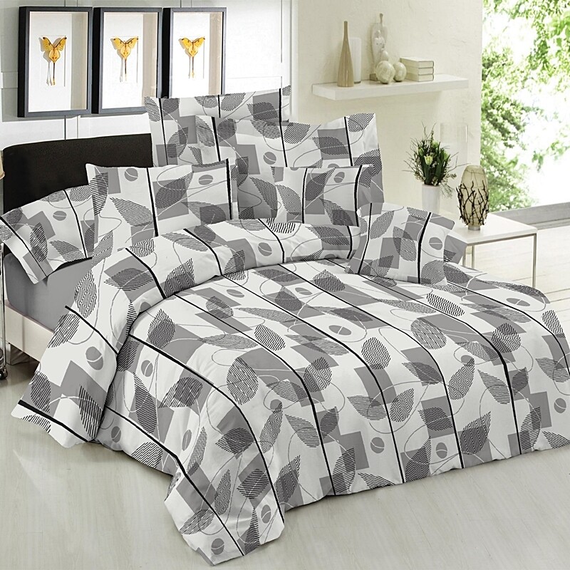 Σετ Κουβερλί Μονό Premium Leaves Gray - Le Blanc