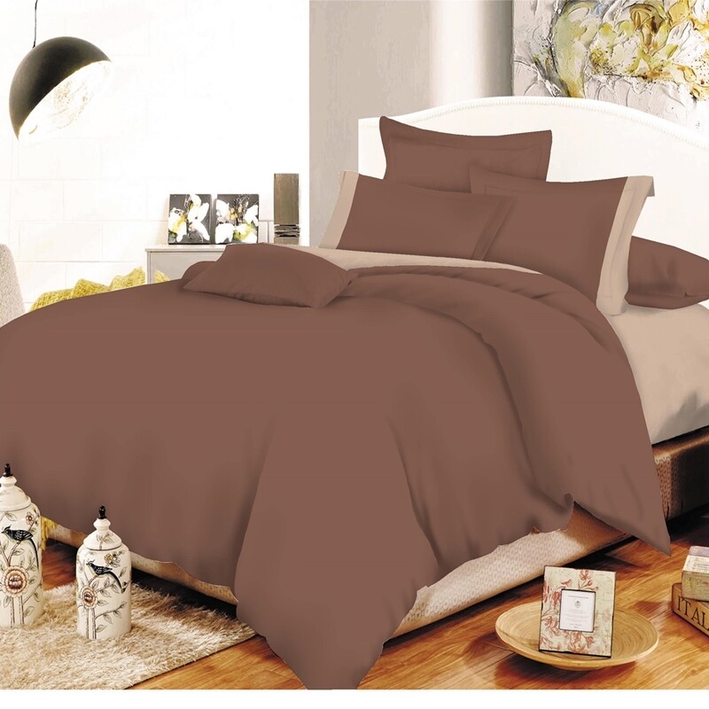 Σετ Σεντόνια Μονά Φάσα Cotton Line Brown-Beige - Komvos