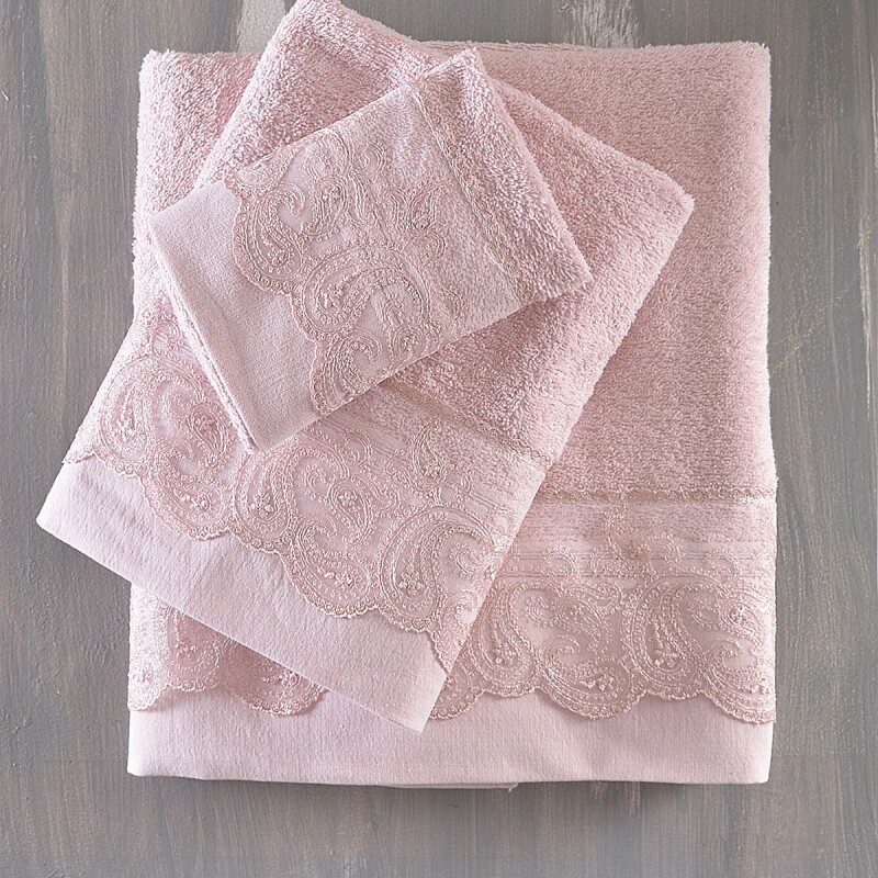 Σετ 3 τεμ. Πετσέτες Δαντέλα Regatta Pink - Rythmos