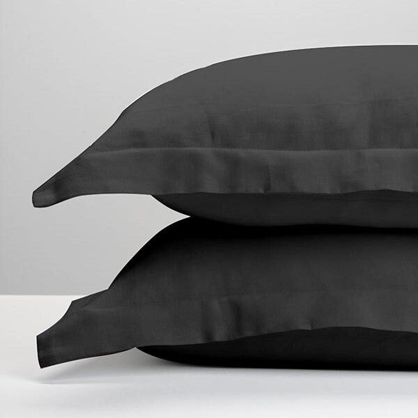 Μαξιλαροθήκες Ζευγάρι Βαμβακοσατέν 100% Dark Gray - Sunshine