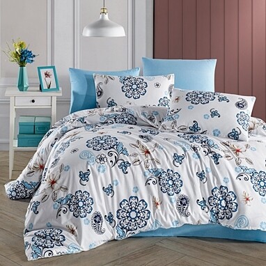 Σετ Σεντόνια Υπέρδιπλα Cotton 100% Olezka Blue - Mc Linen