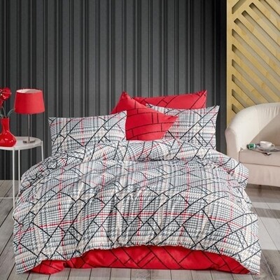Σετ Σεντόνια Μονά Cotton 100% Felix Red - Mc Linen