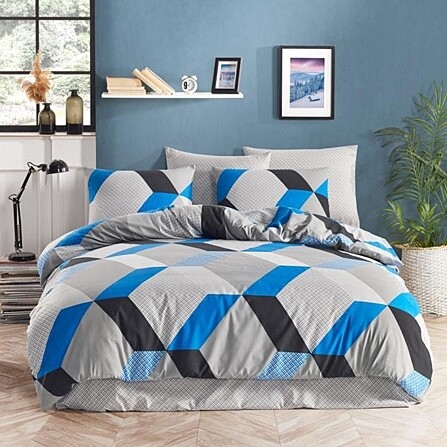Σετ Σεντόνια Μονά Cotton 100% Petek Blue - Mc Linen