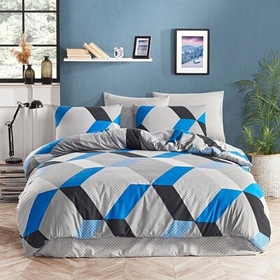 Σετ Σεντόνια Μονά Cotton 100% Petek Blue - Mc Linen