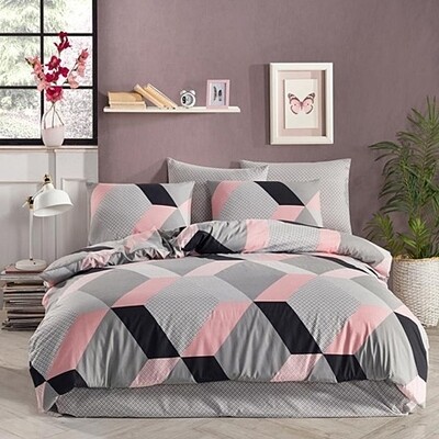 Σετ Σεντόνια Μονά Cotton 100% Petek Pink - Mc Linen