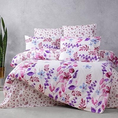 Σετ Σεντόνια Υπέρδιπλα Cotton 100% Flower Lilac - Mc Linen
