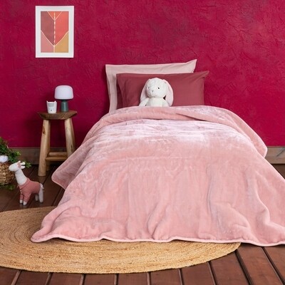 Κουβέρτα Βελουτέ Μονή Coperta Powder Pink - Nima Home