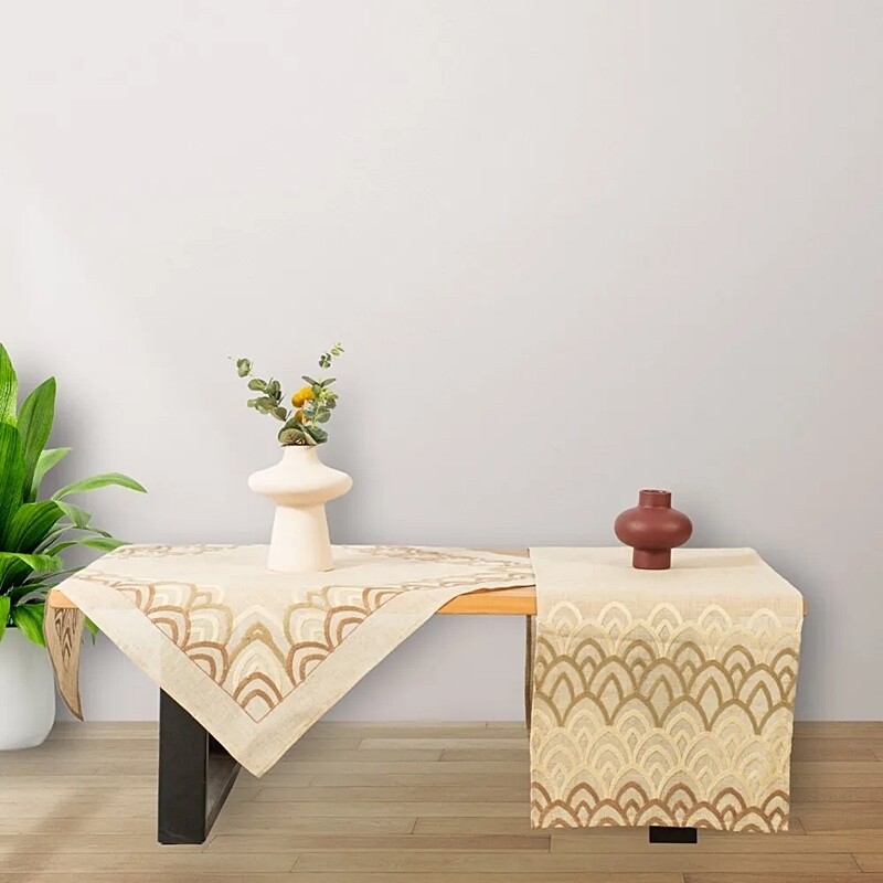Καρέ Κέντημα Λινό 46357 Μπεζ - Ilis Home