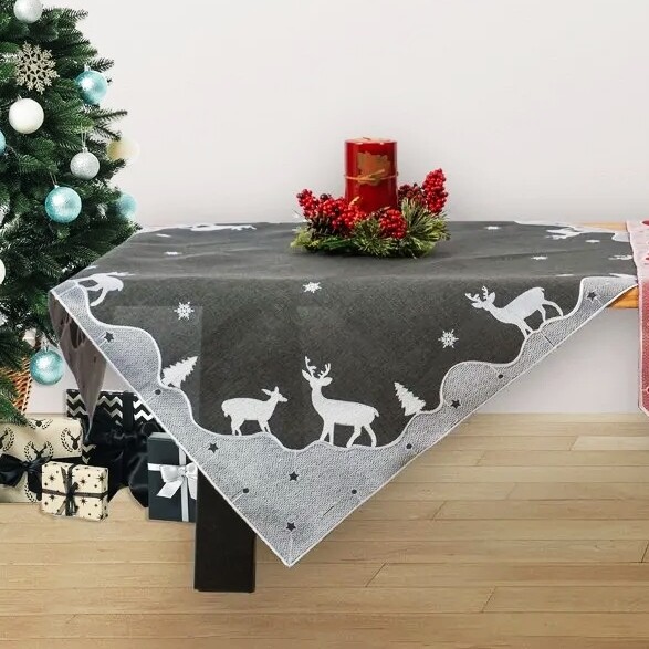 Καρέ 85Χ85 εκ. Κέντημα 46219 Gray - Ilis Home Καρέ 85Χ85 εκ. Κέντημα 46219 Gray - Ilis Home