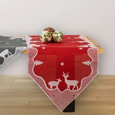 Τραπεζοκαρέ 120Χ120 εκ. Κέντημα 46219 Red - Ilis Home