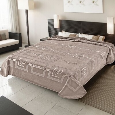 Κουβέρτα Βελουτέ Υπέρδιπλη 657 Taupe (55)  - Pierre Cardin
