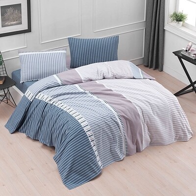Σετ Σεντόνια Υπέρδιπλα Flannel Joshua Blue - Rythmos